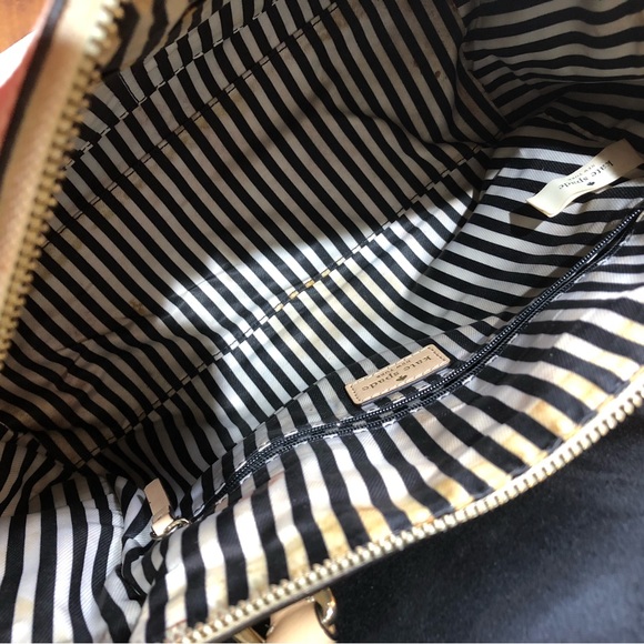 Kate Spade Off White Tan Pippa Parnell Street Leather Satchel Beige w/ Wallet - Picture 7 of 13